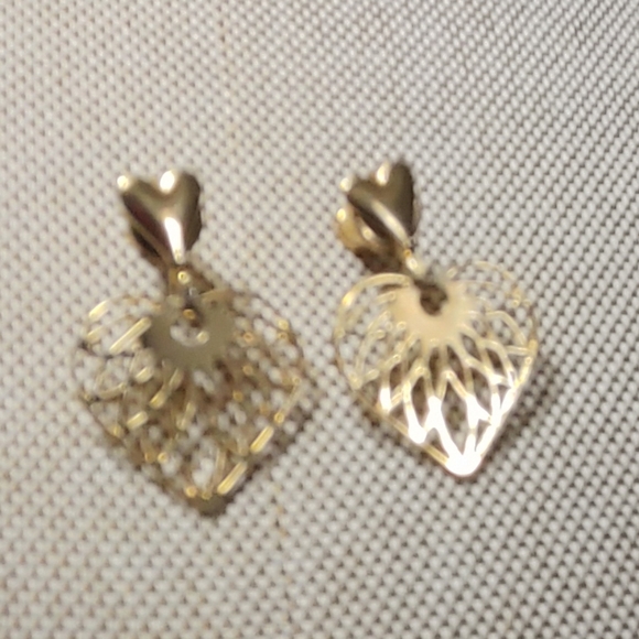 Jewelry - Filigree Heart Shaped Drop Earrings
